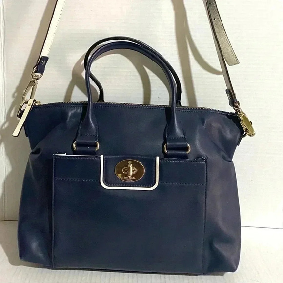 Kate spade navy blue leather satchel handbag - Picture 1 of 11